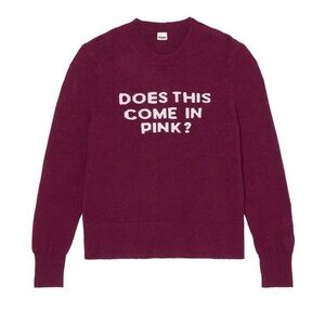 NWT Pink Victoria’s Secret Wild Rose Crewneck Collegiate Knit Sweater size XXL